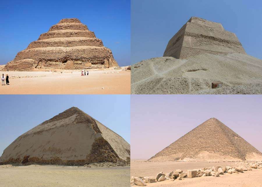 Ancient pyramids of Memphis, Sakkara, and Dahshur near Cairo, Egypt.