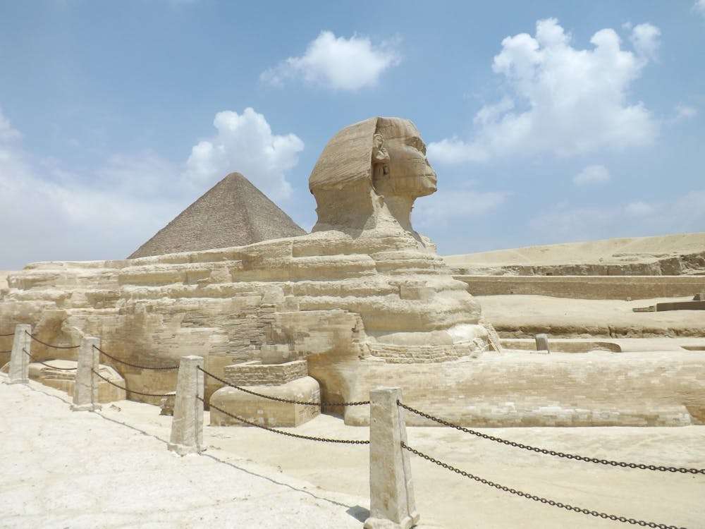 The pyramids of Giza, Sakkara, and Dahshur with the Memphis Museum in Cairo.