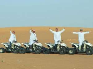 ATV quad bike desert safari in Cairo near Giza Pyramids with desert dunes and off-road adventure