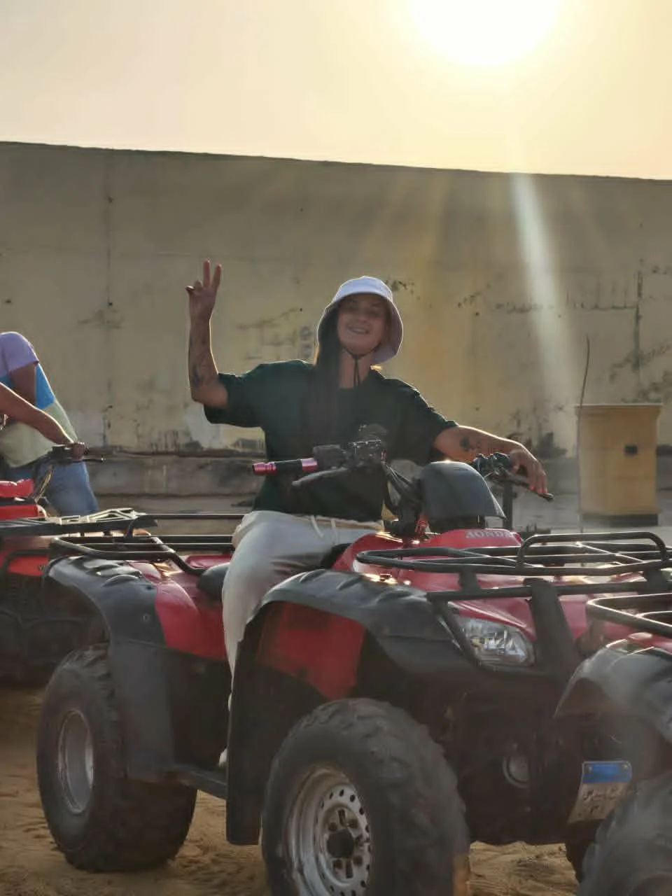 ATV quad bike adventure in the Giza Desert with views of the Great Pyramids of Egypt