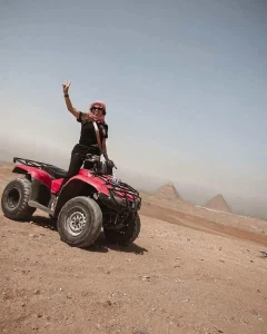 Quad bike adventure through the desert near the Great Pyramids of Giza
