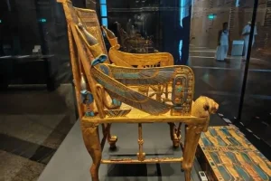 Tutankhamun throne at the Grand Egyptian Museum